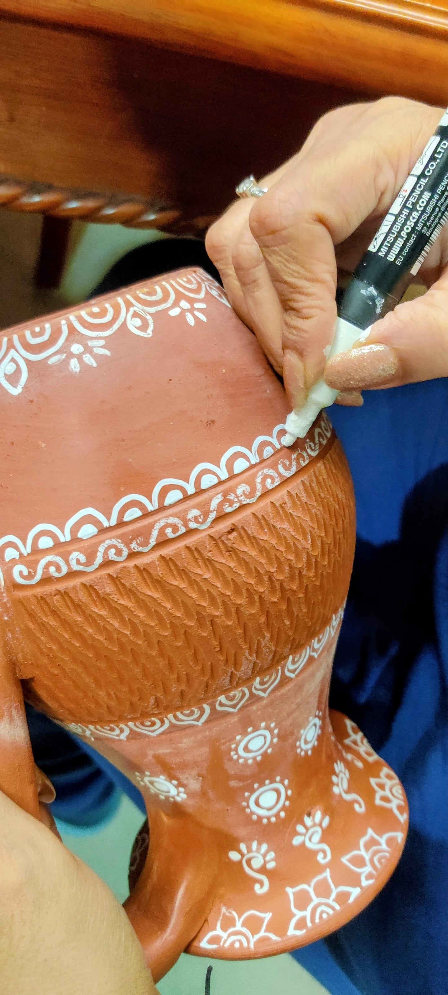 Hand-Painted Terracotta Pitcher - 1500 ml