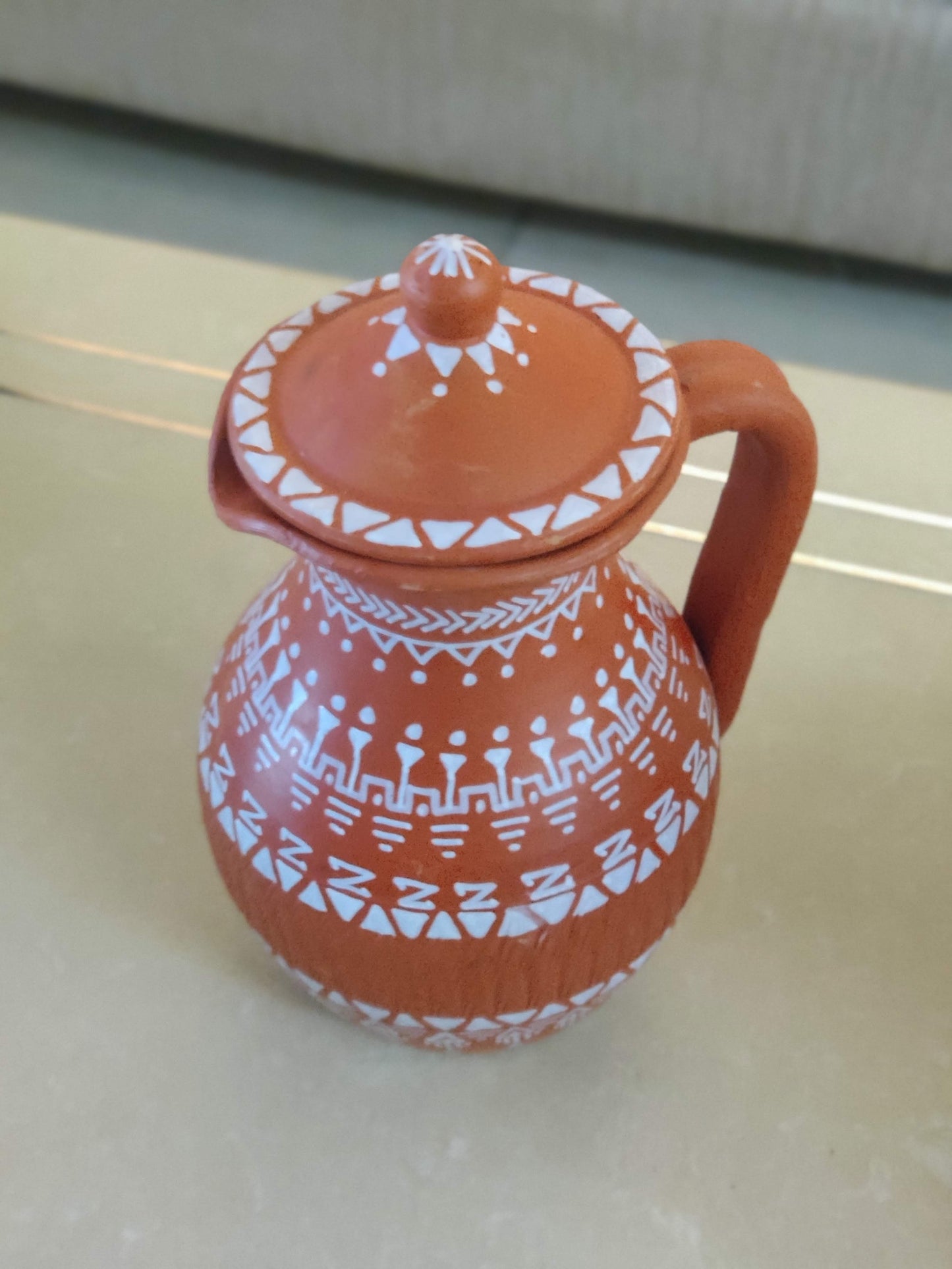 Hand-Painted Terracotta Pitcher - 1500 ml