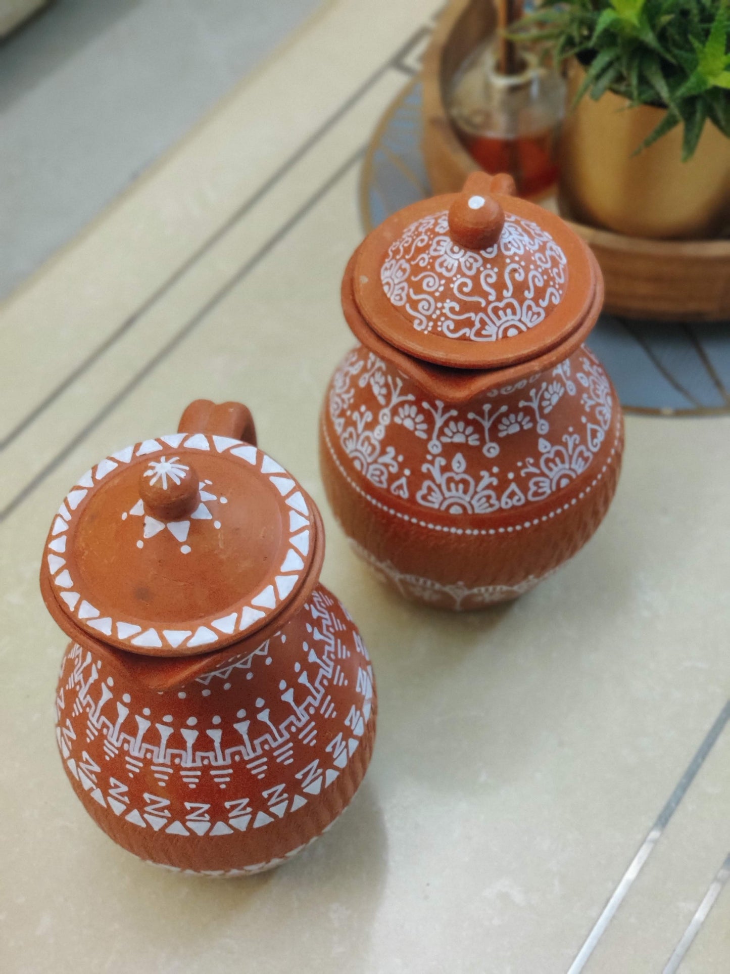 Hand-Painted Terracotta Pitcher - 1500 ml