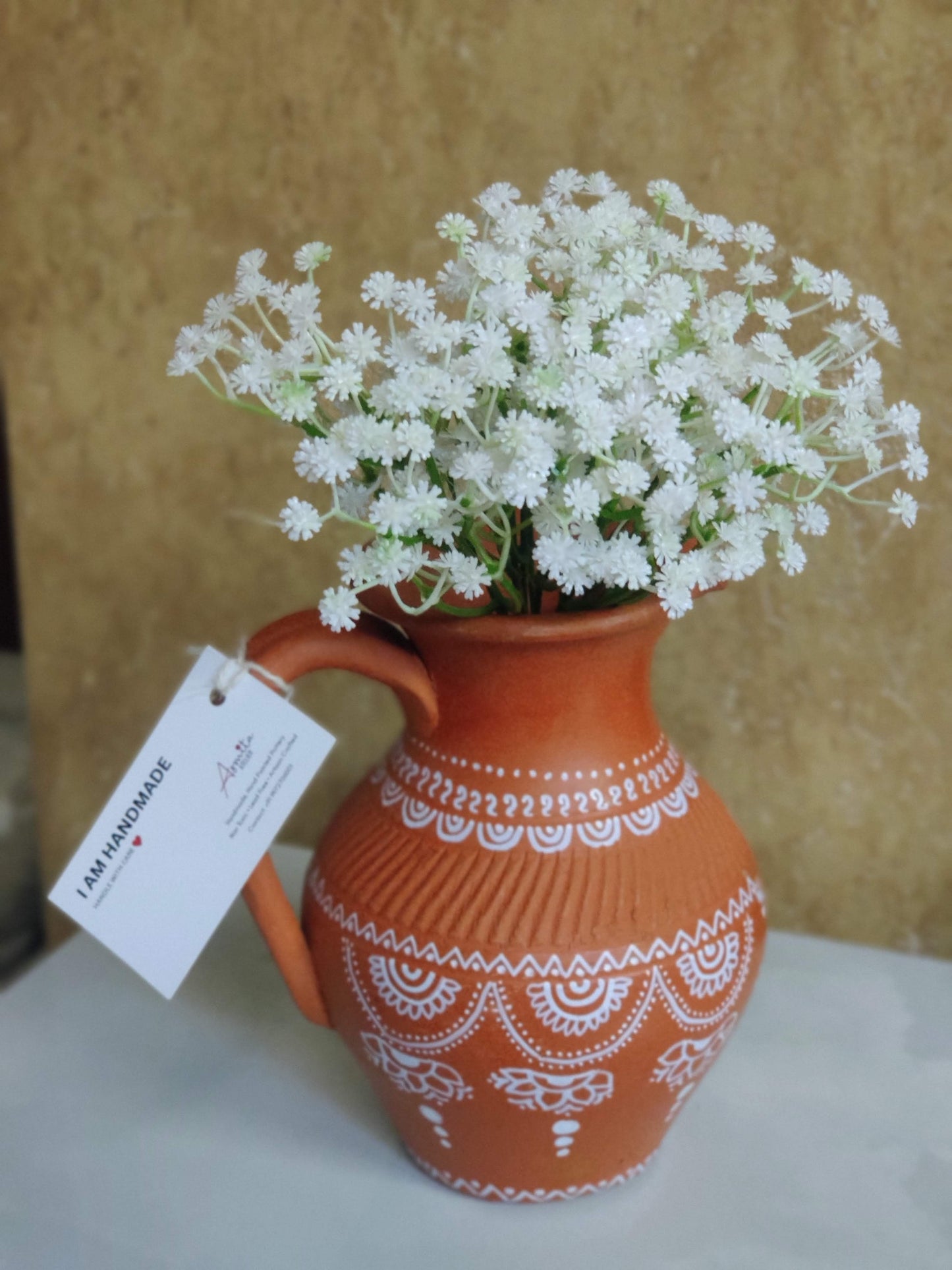 Hand-Painted Terracotta Pitcher - 1500 ml