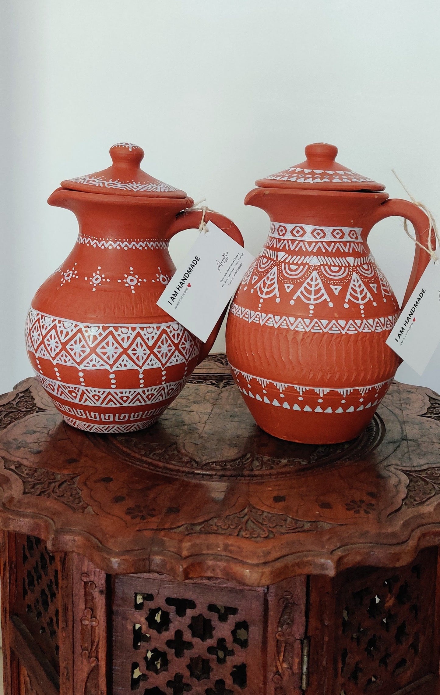 Hand-Painted Terracotta Pitcher - 1500 ml