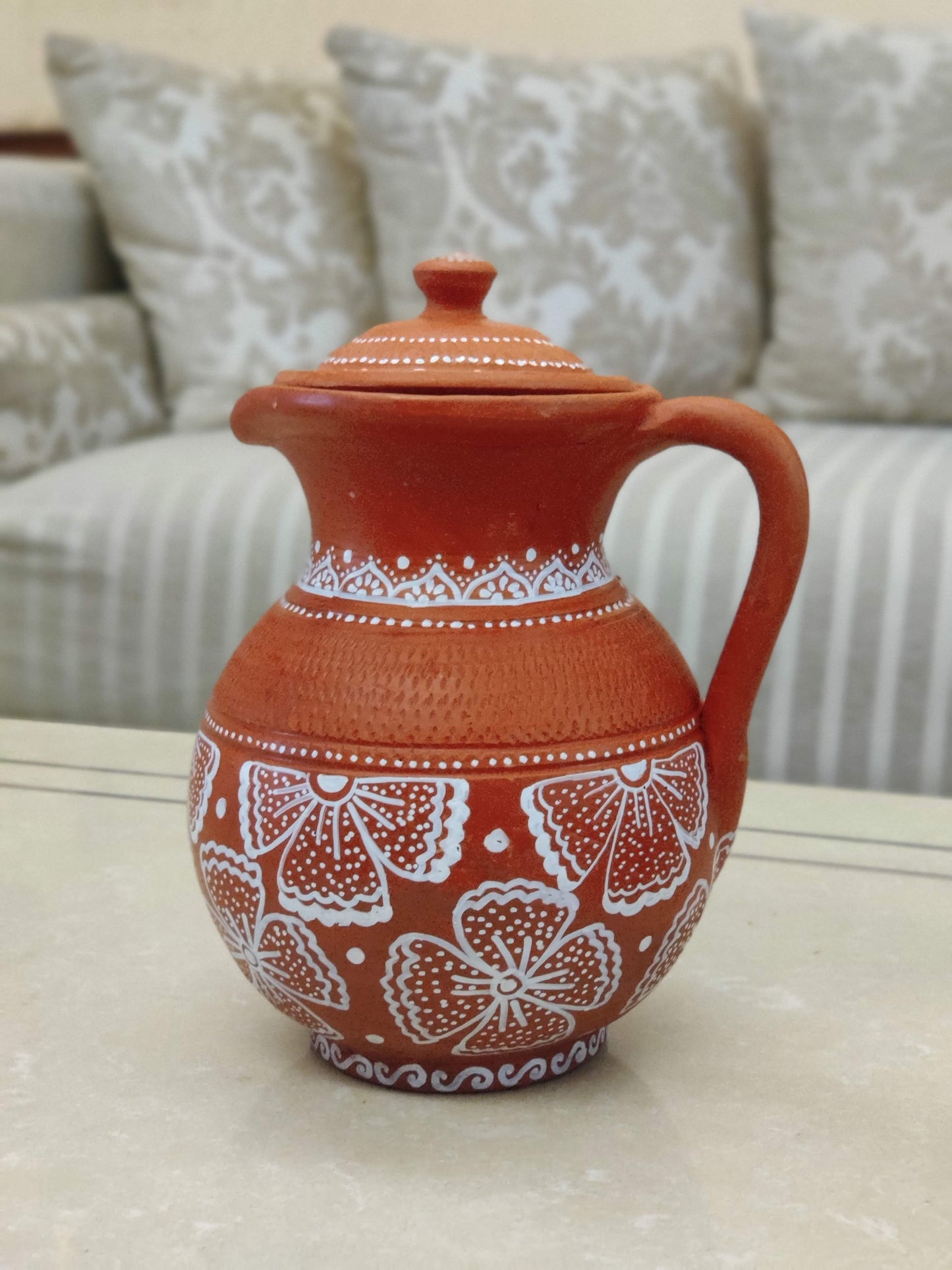 Hand-Painted Terracotta Pitcher - 1500 ml